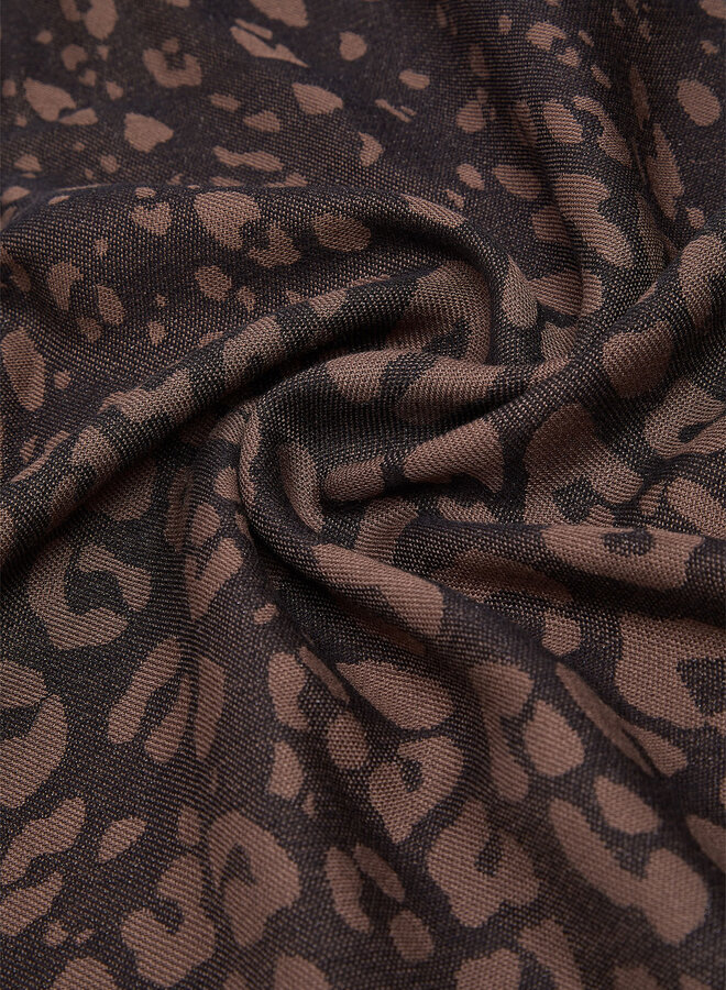 Sjaal Jacquard Animal Zwart/Bruin
