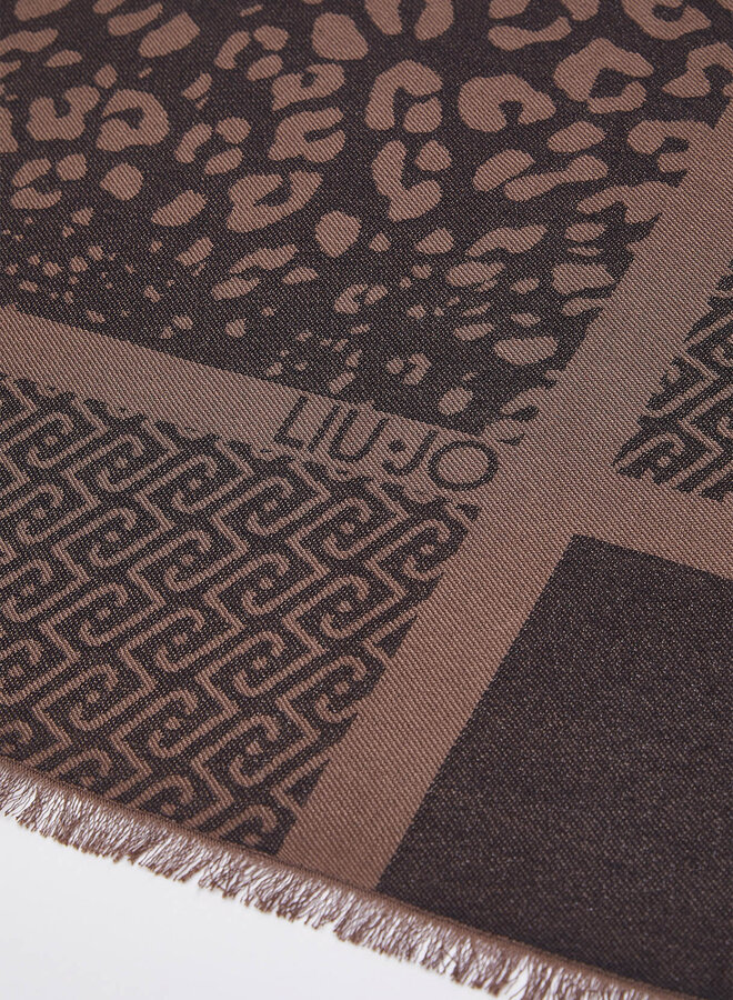 Sjaal Jacquard Animal Zwart/Bruin