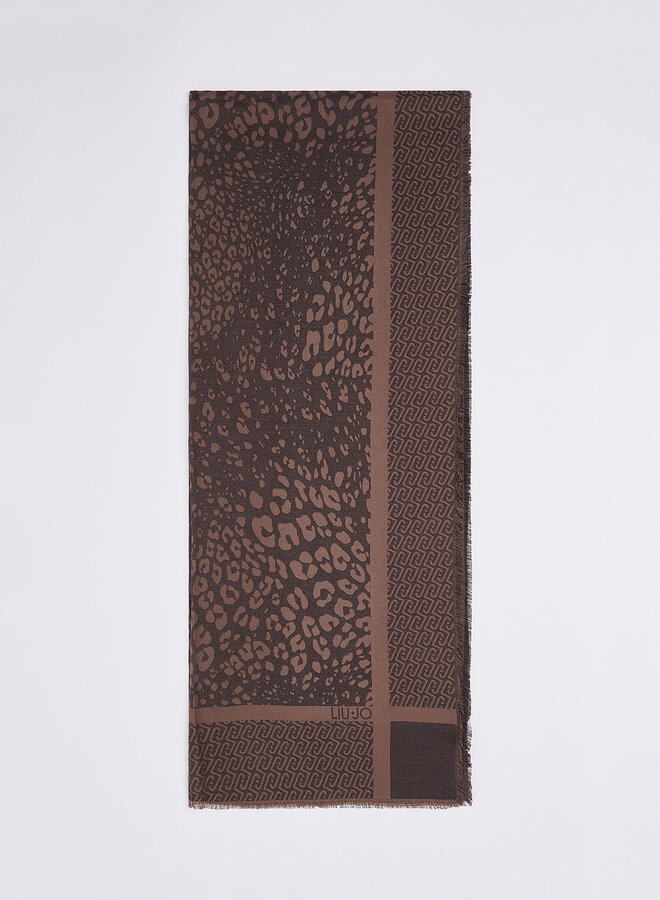 Sjaal Jacquard Animal Zwart/Bruin