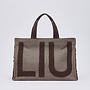 Soft Tote Check Donkerbruin
