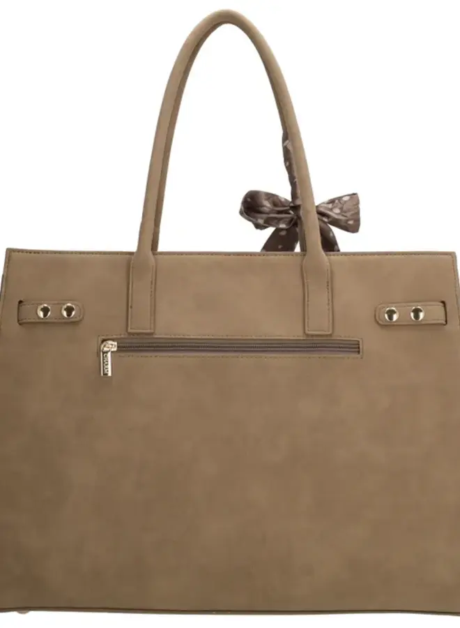 The Hamptons Laptoptas Suede Taupe