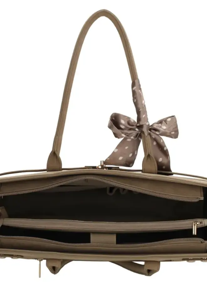 The Hamptons Laptoptas Suede Taupe