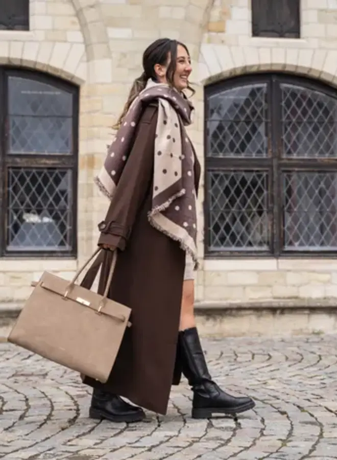 The Hamptons Laptoptas Suede Taupe
