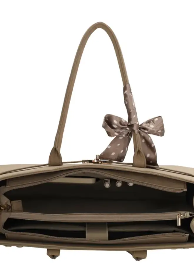 The Hamptons Laptoptas Suede Taupe
