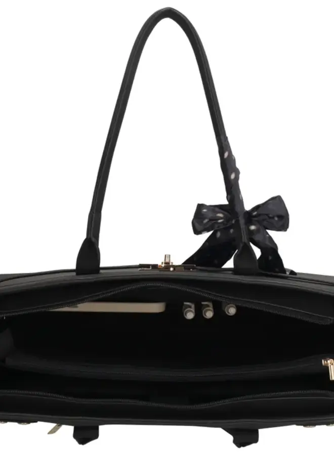 The Hamptons Laptoptas Suede Zwart