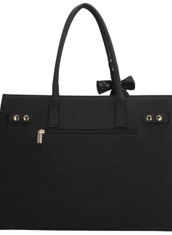 The Hamptons Laptoptas Suede Zwart