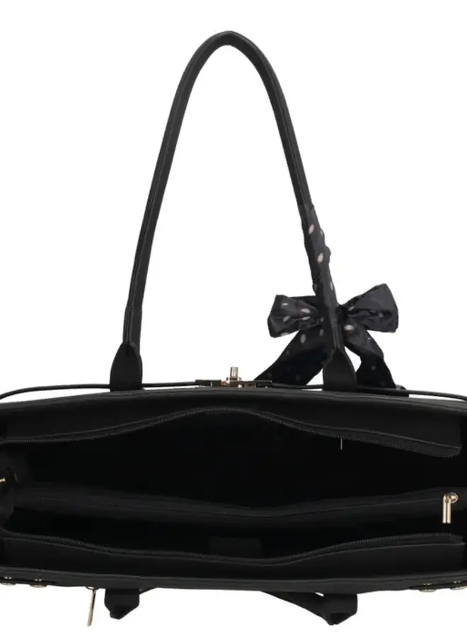 The Hamptons Laptoptas Suede Zwart