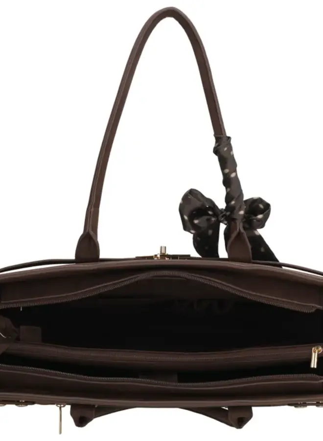 The Hamptons Laptoptas Suede Donkerbruin