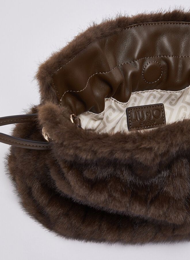 Riccy Schoudertasje S Fluffy Donkerbruin