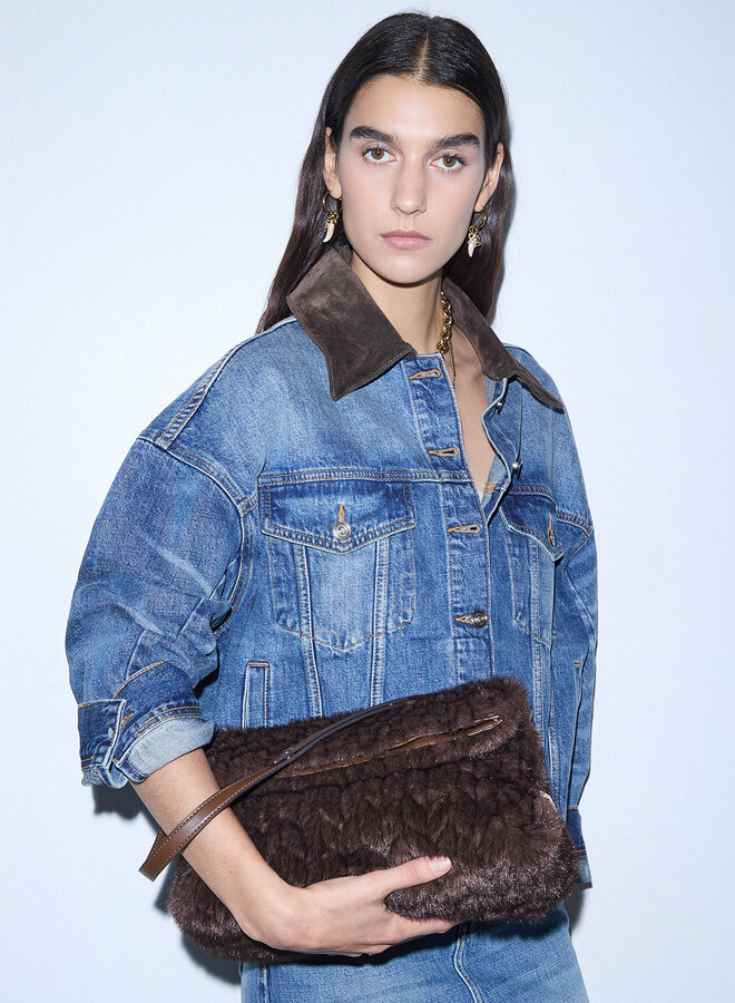 Riccy Pochette M Fluffy Donkerbruin