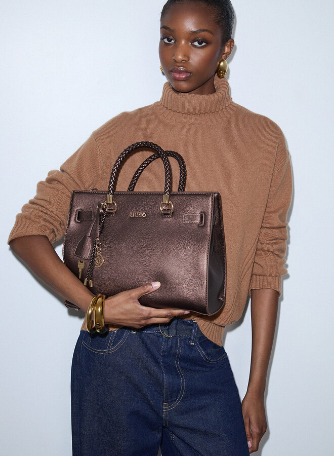Manhattan Handtas M Metallic Bruin