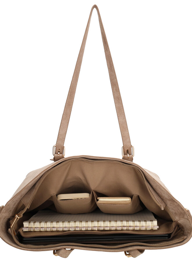Birmingham Shopper Laptop Suede Taupe