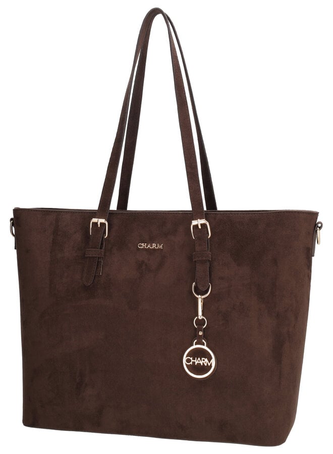 Birmingham Shopper Laptop Suede Donkerbruin