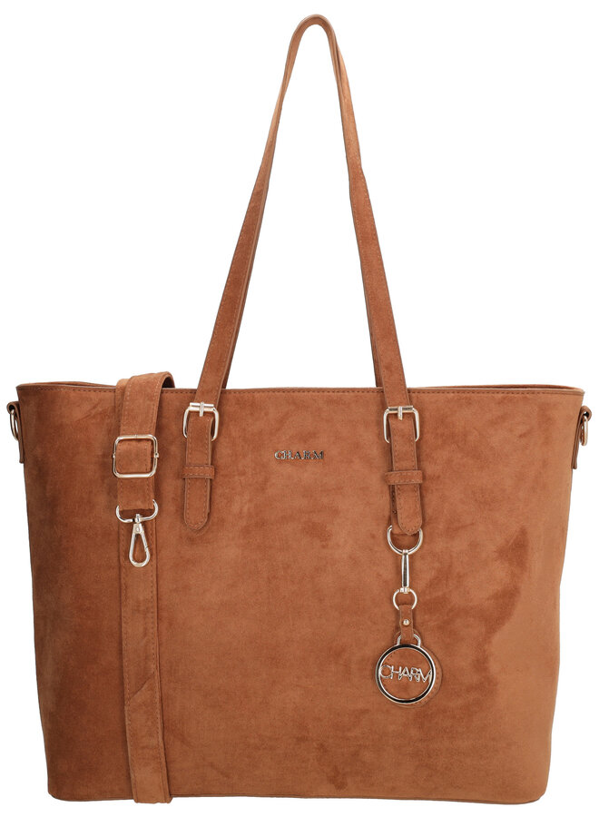 Birmingham Shopper Laptop Suede Cognac
