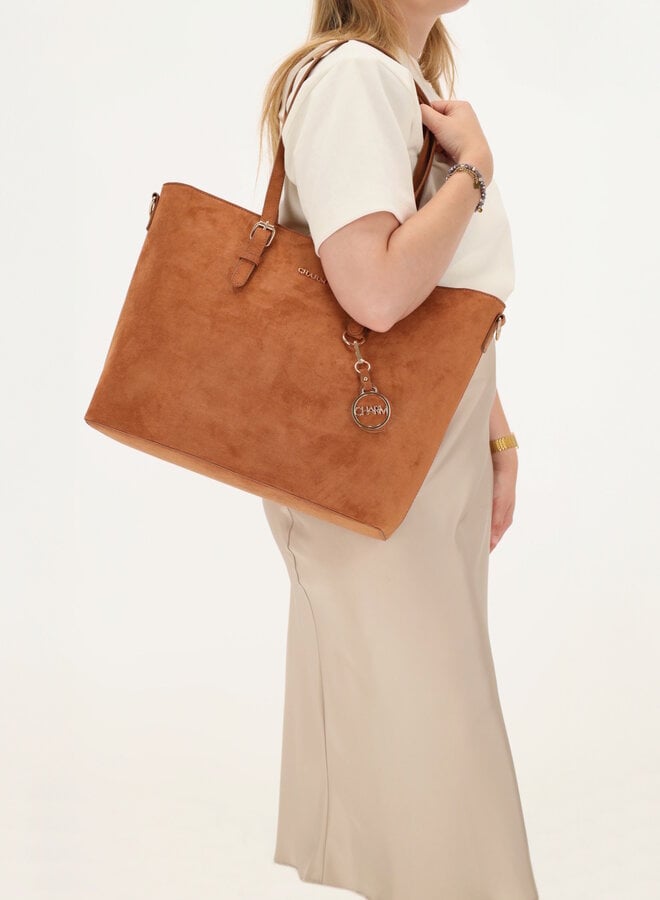 Birmingham Shopper Laptop Suede Cognac