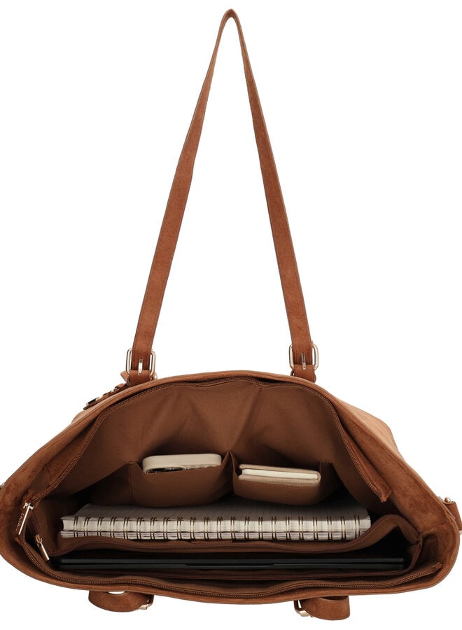 Birmingham Shopper Laptop Suede Cognac