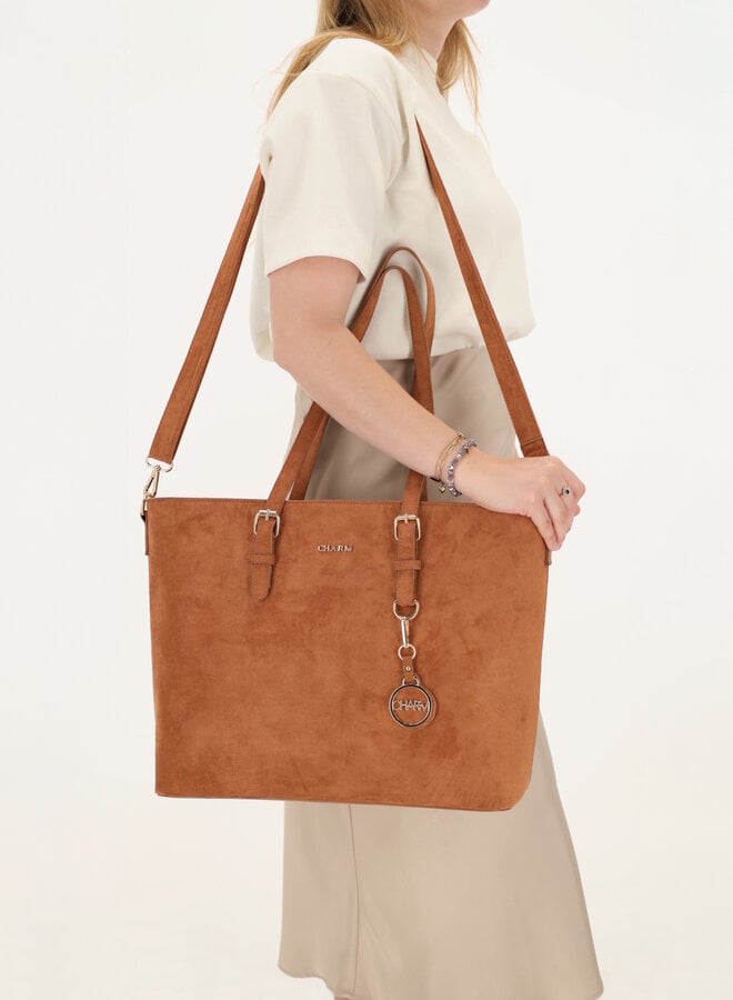Birmingham Shopper Laptop Suede Cognac