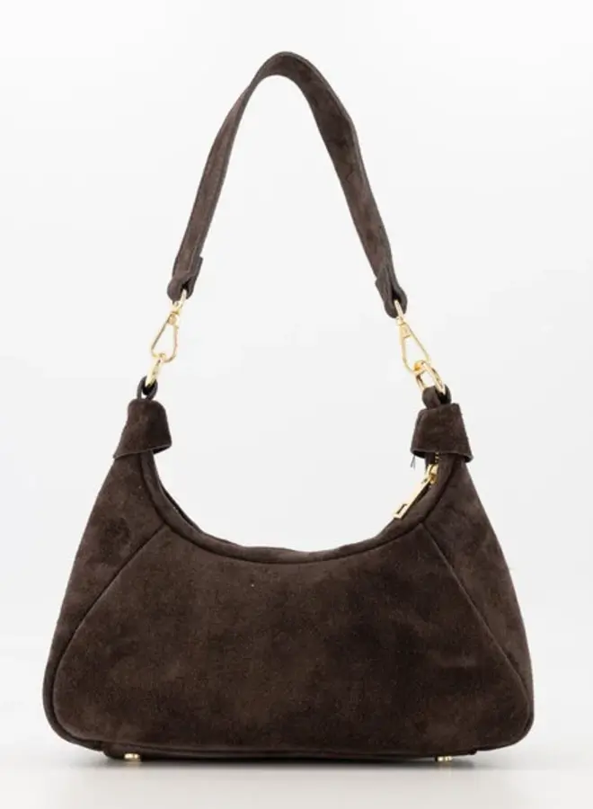 Vanya Schoudertas Donkerbruin suede
