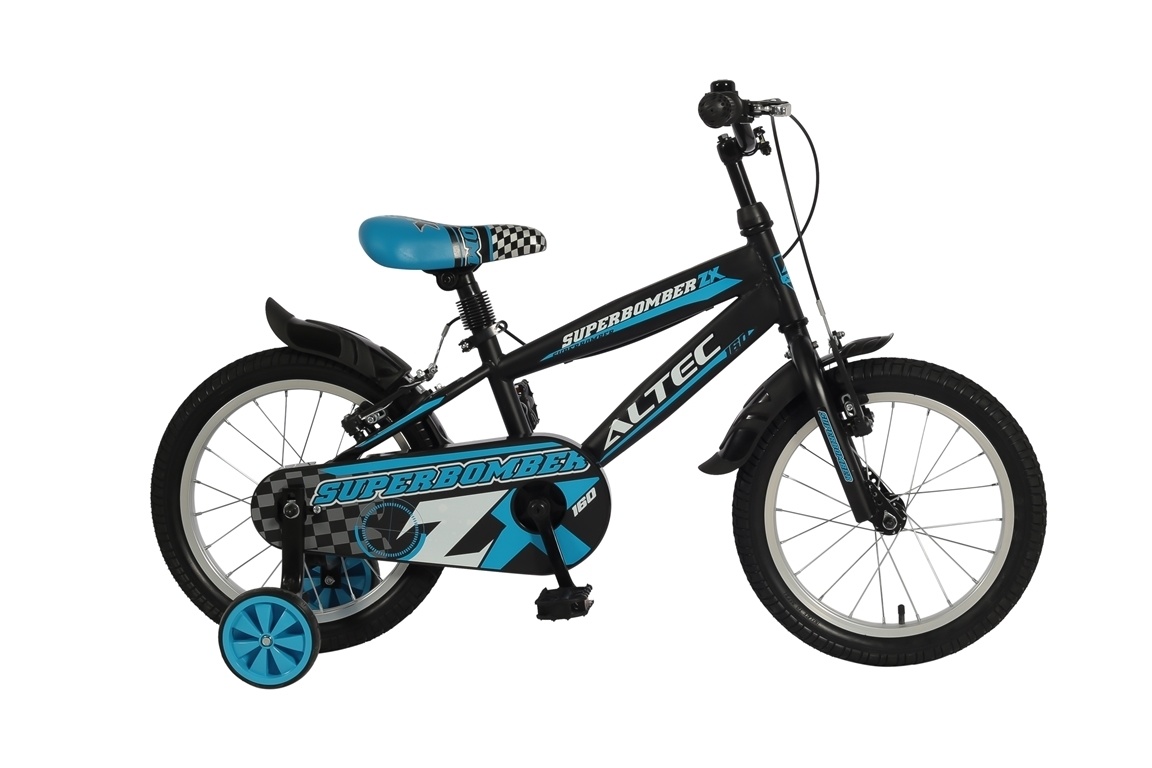 Umit Superbomber 16 inch Kinderfiets Zwart-Blauw