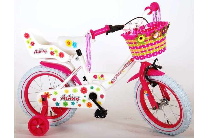 Volare Ashley Kinderfiets Meisjes 14 inch Wit 95% afgemonteerd 2