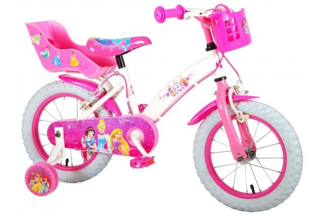 Volare Disney Princess Kinderfiets 14 inch Roze twee handrem - Foto 3