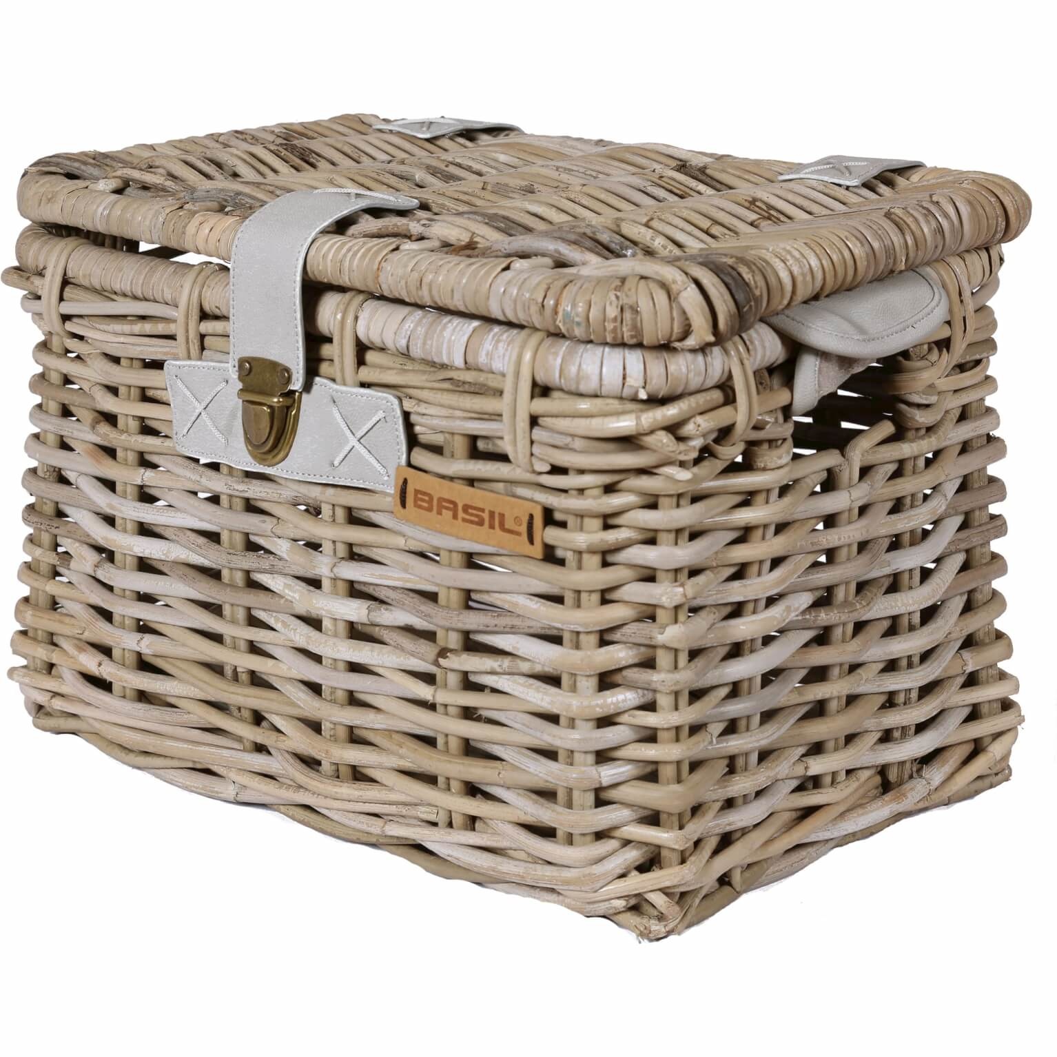 Basil mand riet Denton M + deksel grey Basil mand riet Denton M + deksel grey