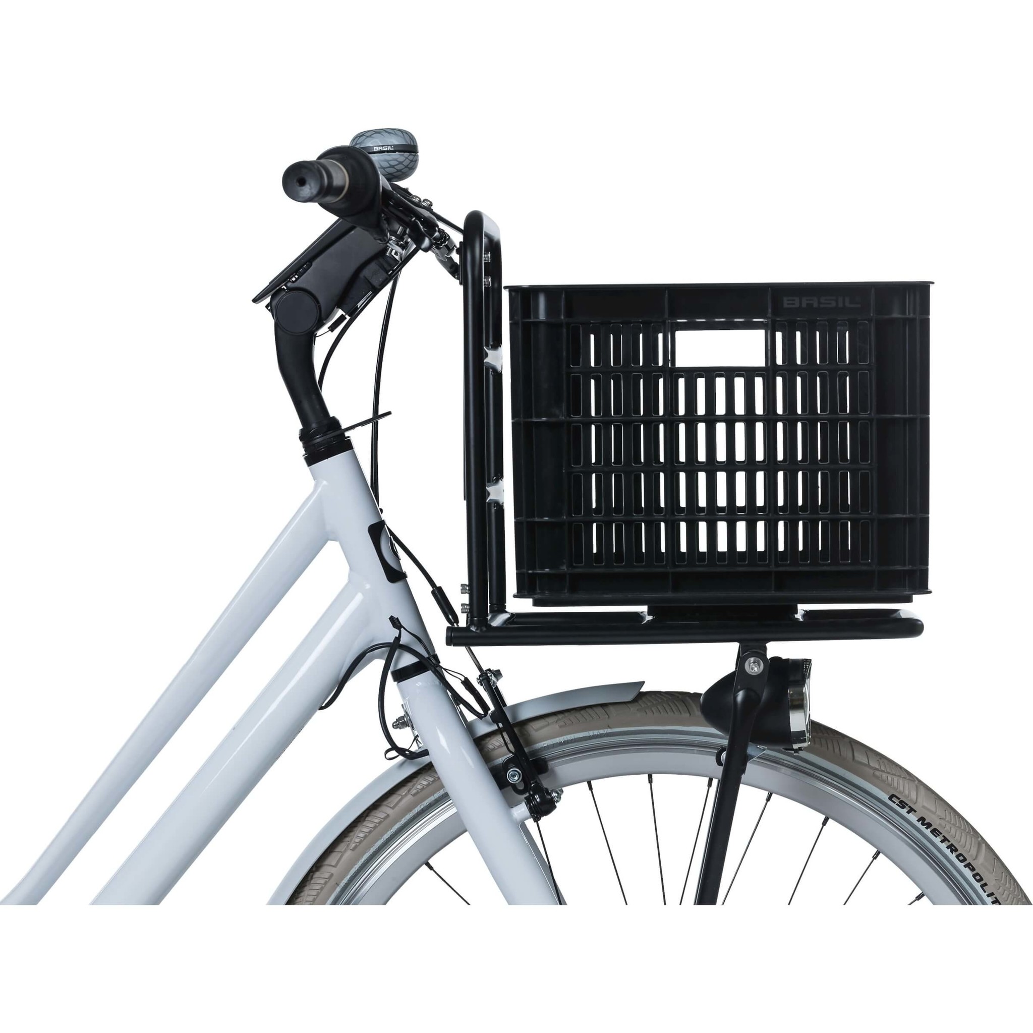 Basil fietskrat M medium zwart - Superfietsen.nl