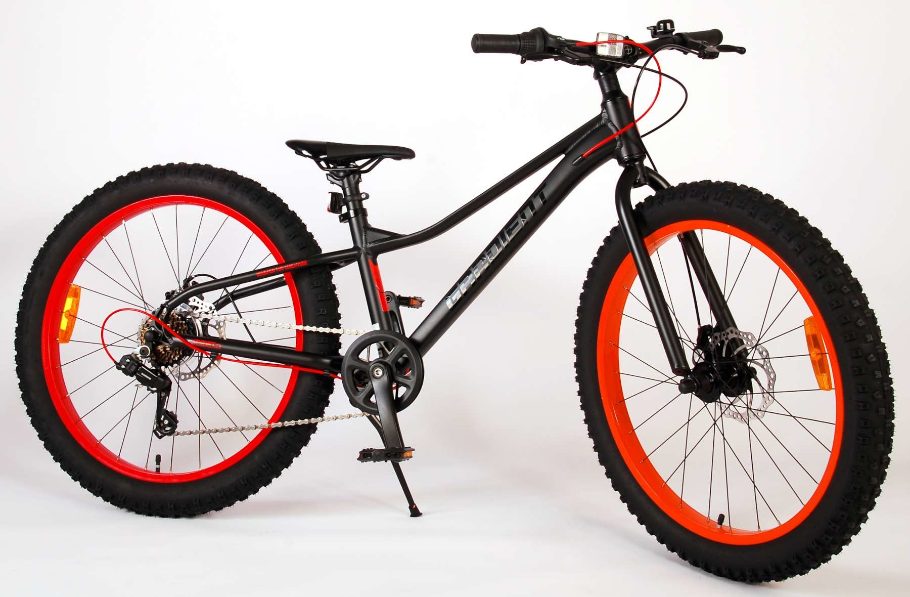 Volare Gradient Fatbike 24 inch Zwart/Rood/Oranje 7v - Superfietsen.nl
