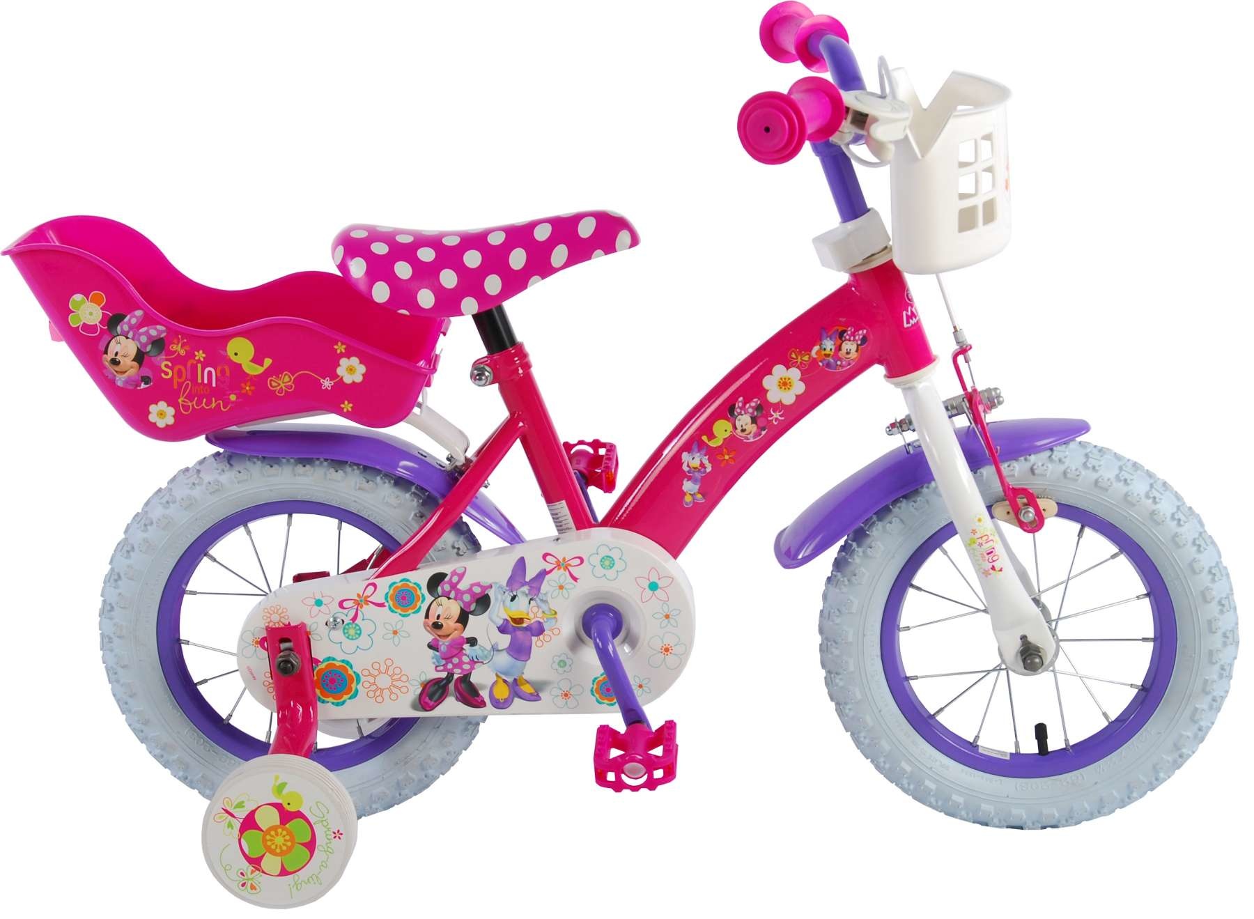 Volare Disney Minnie Bow-Tique Kinderfiets Meisjes 12 inch Roze Wit - Foto 2