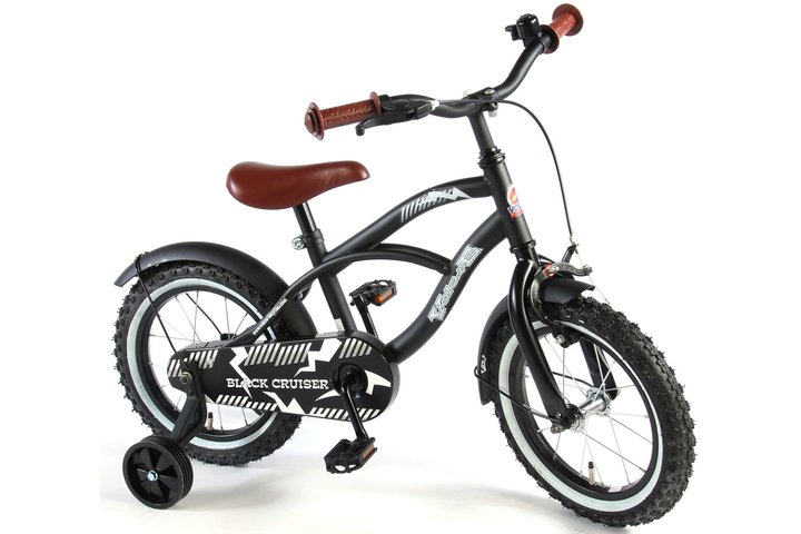 Volare Black Cruiser Kinderfiets Jongens 14 inch Zwart 95% afgemonteerd 2