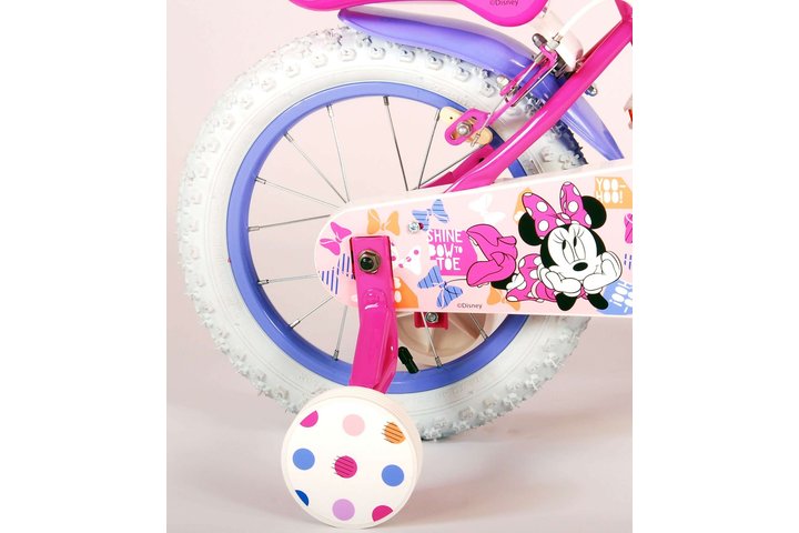 Disney Minnie Cutest Ever! Kinderfiets Meisjes 14 inch Roze Twee Handremmen 6