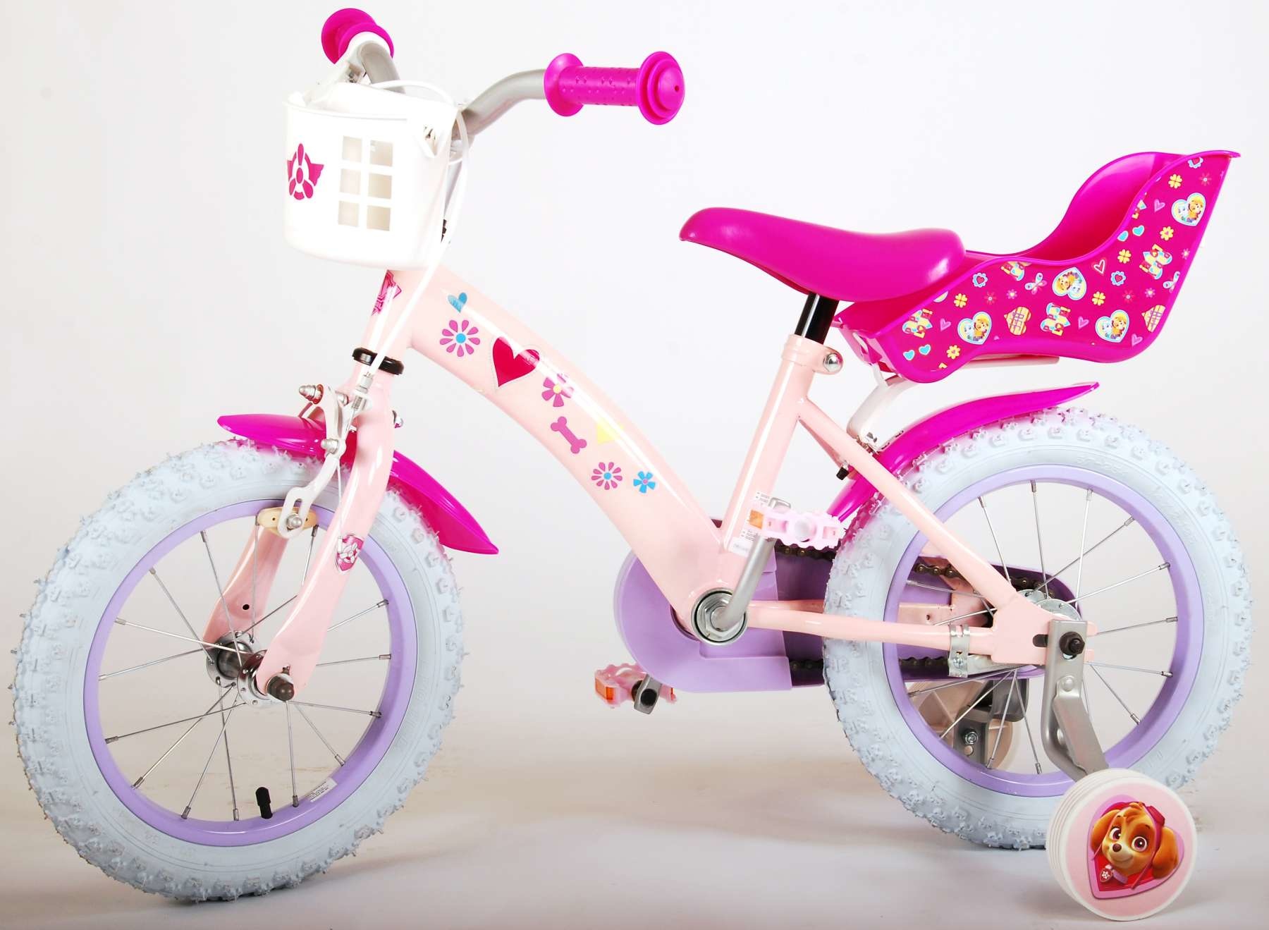Paw Patrol Kinderfiets Meisjes 14 inch Roze - Superfietsen.nl