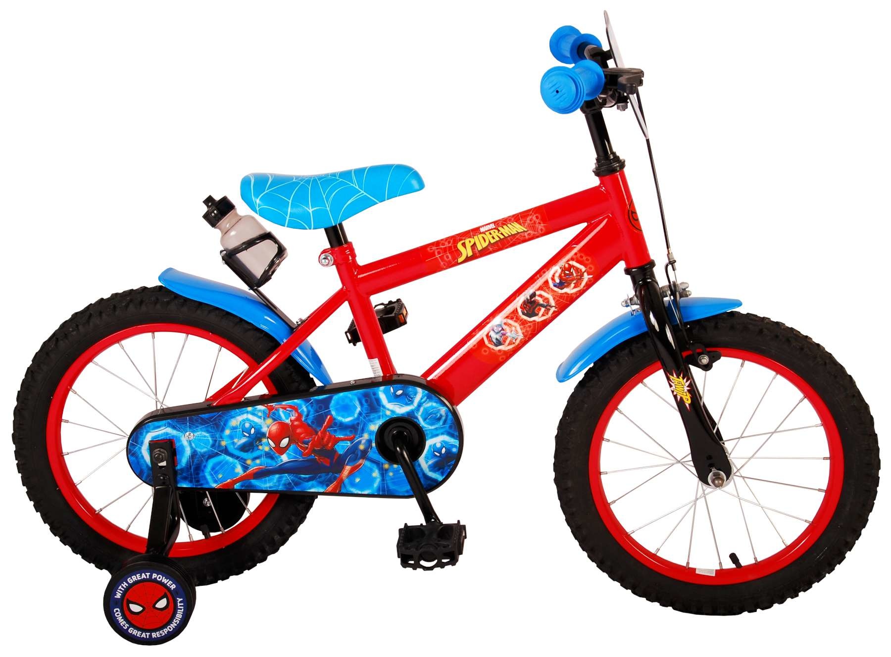 Spider-Man Kinderfiets Jongens 16 inch Blauw Rood Spider-Man Kinderfiets Jongens 16 inch Blauw Rood