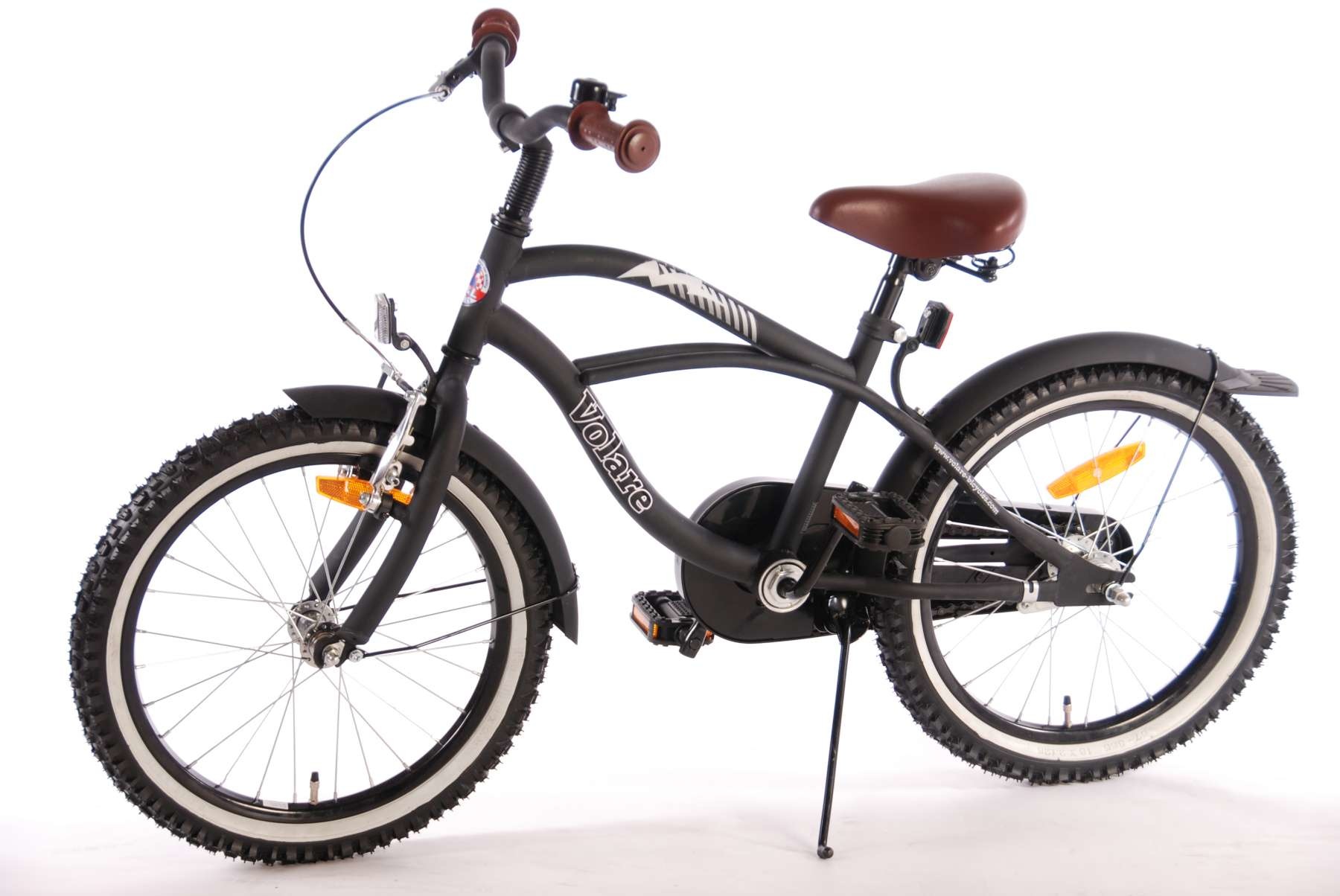 Volare Black Cruiser Kinderfiets Jongens 18 inch Zwart 95% afgemonteer -  Superfietsen.nl