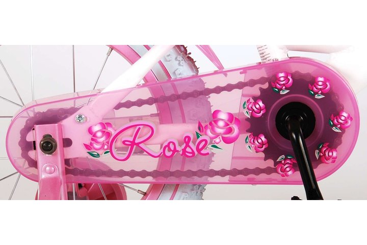 Volare Rose Kinderfiets Meisjes 14 inch Roze Wit 95% afgemonteerd 4