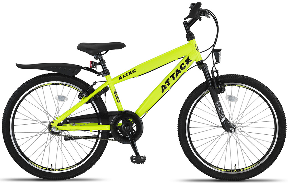 Altec Attack Kinderfiets Jongens 24 inch Neon Lime 3v - Superfietsen.nl