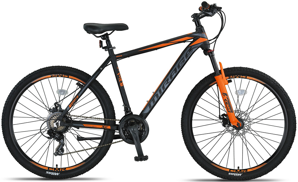 Umit Mirage Mountainbike 27,5 inch 46cm Schijfremmen Black/Orange 21v Umit Mirage Mountainbike 27,5 inch 46cm Schijfremmen Black/Orange 21v