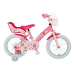 Disney Princess Kinderfiets Meisjes 16 inch Roze Blauw Twee Handremmen