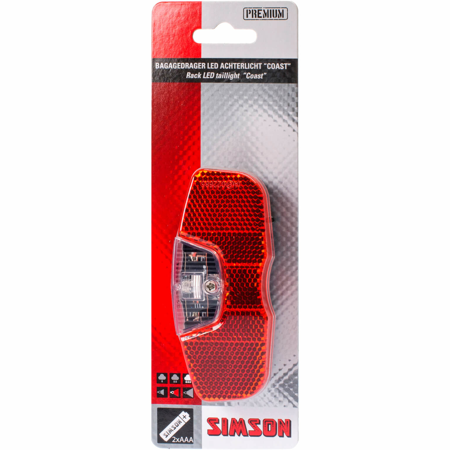 Simson achterlicht Coast batterij 80mm Simson achterlicht Coast batterij 80mm