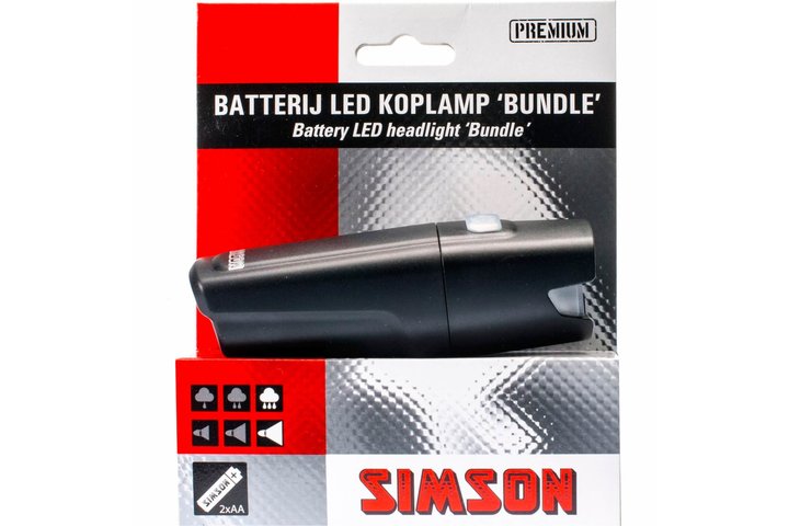 Simson koplamp Bundle batterij 25 lux stuurbocht 1