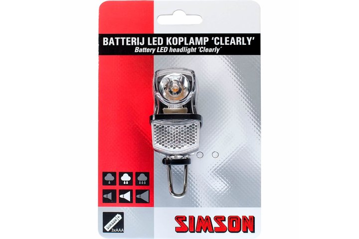 Simson koplamp Clearly batterij 7 lux 2