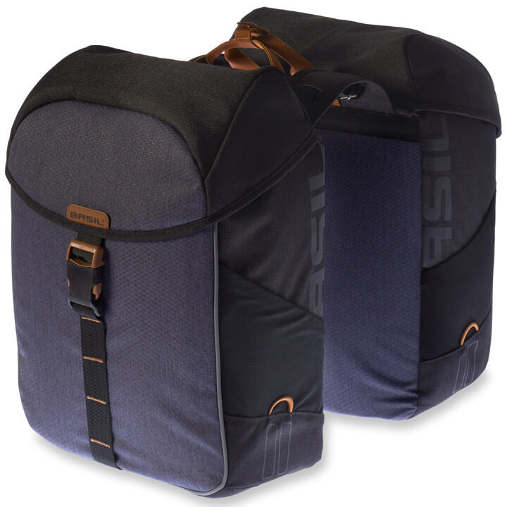 Basil fietstas dubbel Miles black 32L Basil fietstas dubbel Miles black 32L