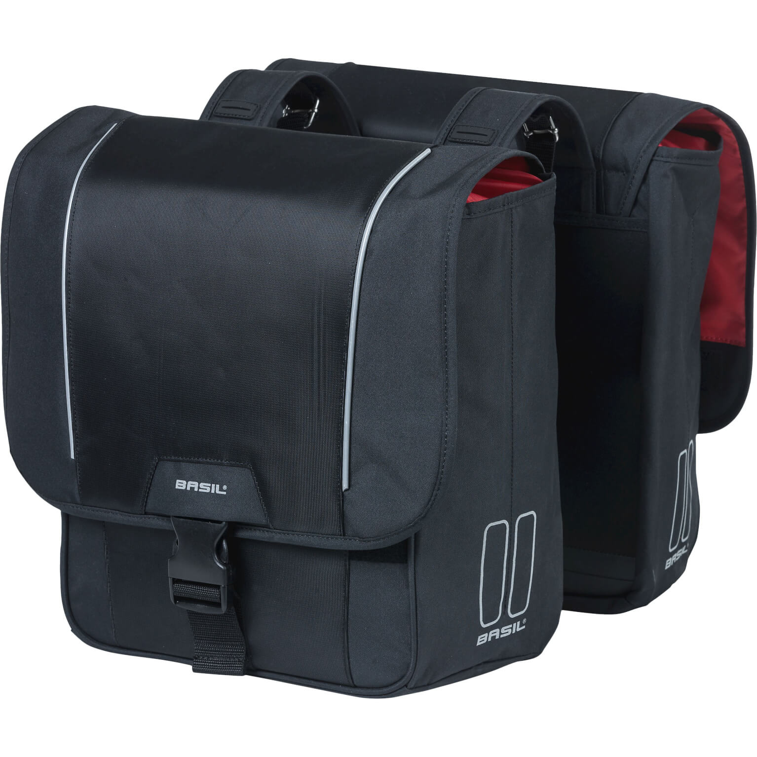 Basil fietstas dubbel Sport Design zwart 32L Basil fietstas dubbel Sport Design zwart 32L
