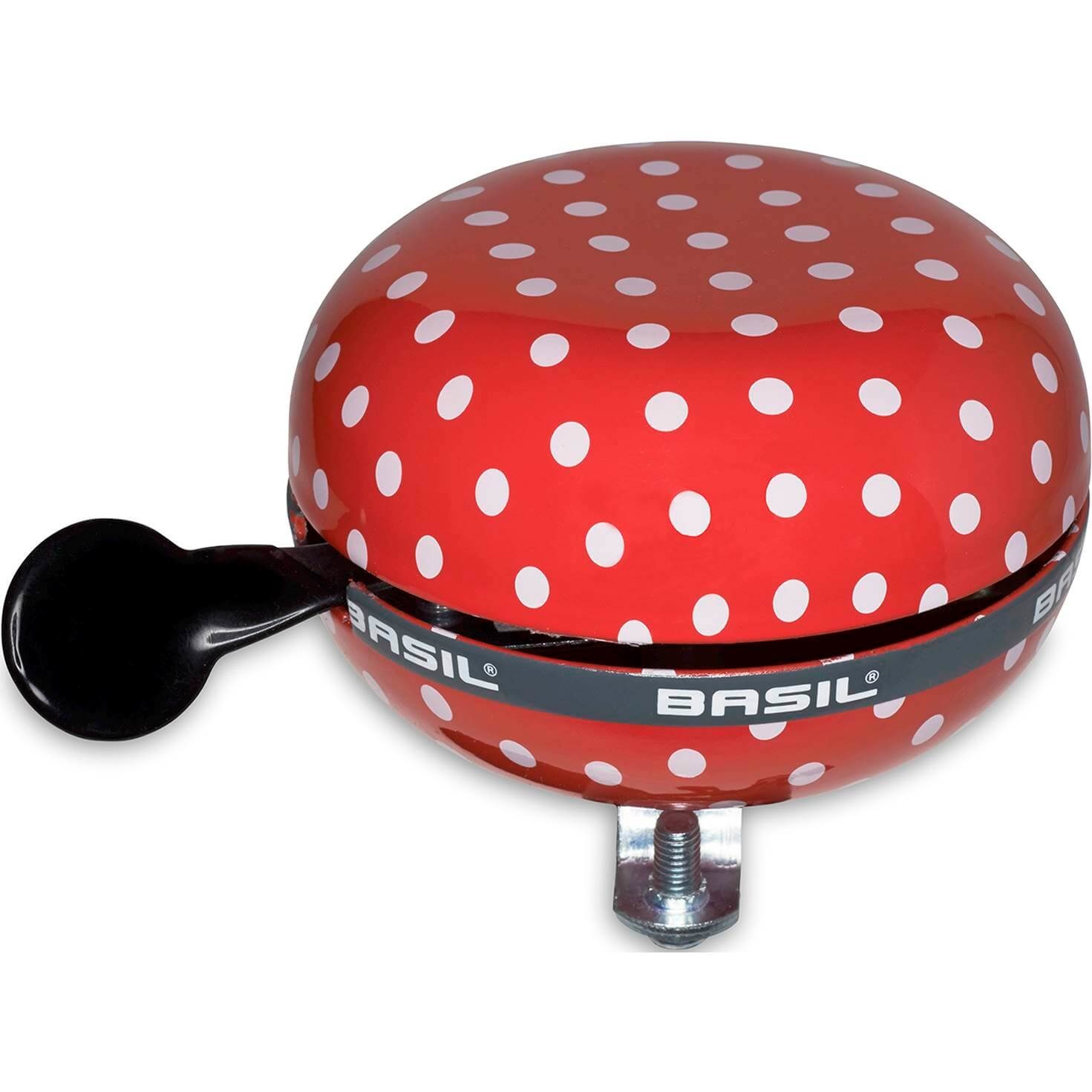 Basil bel Ding Dong 80mm Polkadot rood/wit Basil bel Ding Dong 80mm Polkadot rood/wit