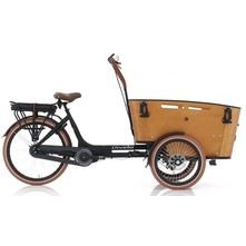 Qivelo Curve  Bakfiets 48cm Matt Black/Brown 481 Wh 7V