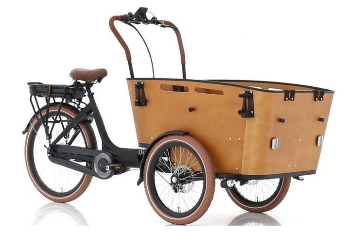 Qivelo Curve  Bakfiets 48cm Matt Black/Brown 481 Wh 7V 3