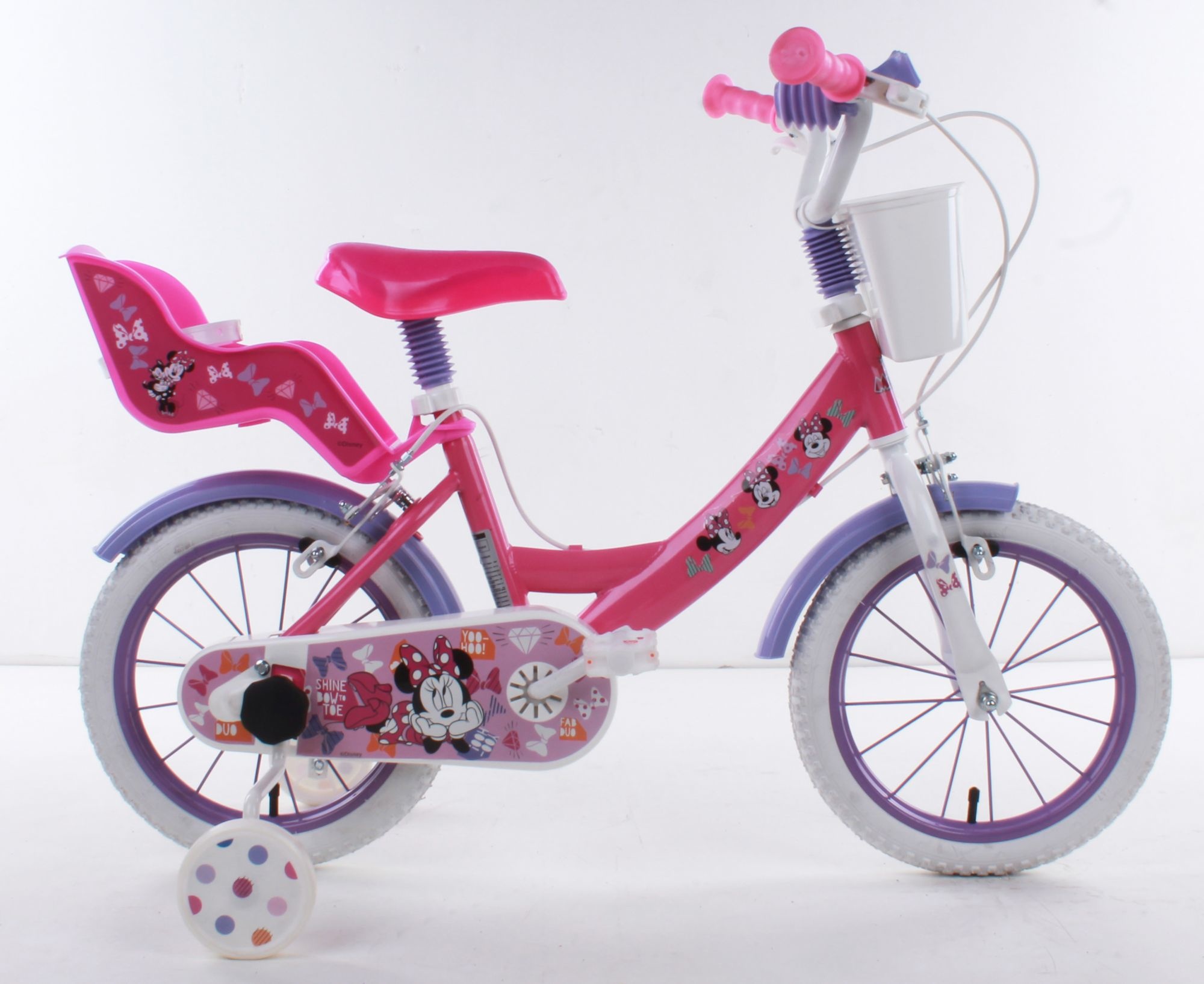 Disney Minnie Cutest Ever! Kinderfiets Meisjes 14 inch Roze Twee Handremmen Disney Minnie Cutest Ever! Kinderfiets Meisjes 14 inch Roze Twee Handremmen