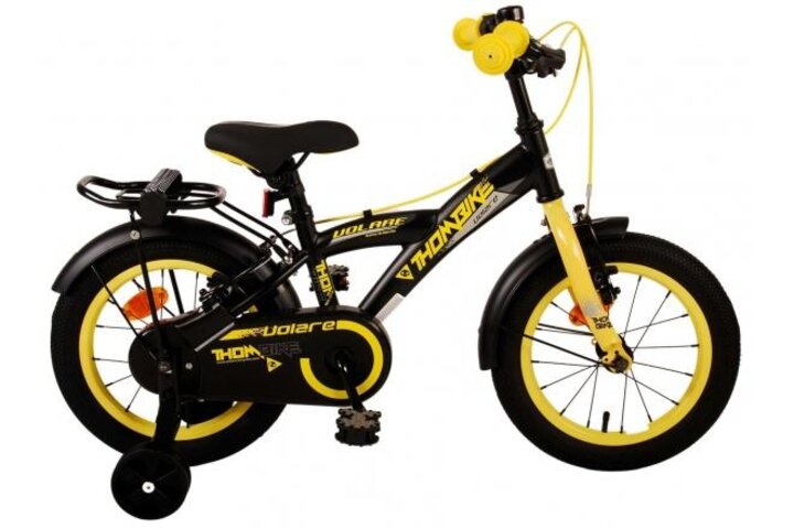 Volare Thombike Kinderfiets - Jongens - 14 inch - Zwart Geel - Twee Handremmen 1