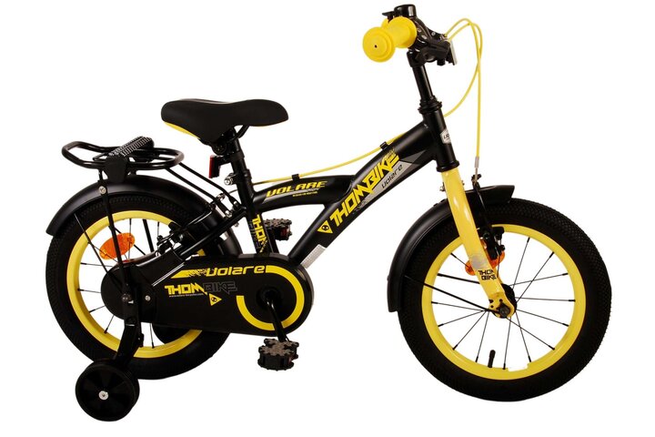 Volare Thombike Kinderfiets - Jongens - 14 inch - Zwart Geel - Twee Handremmen 2