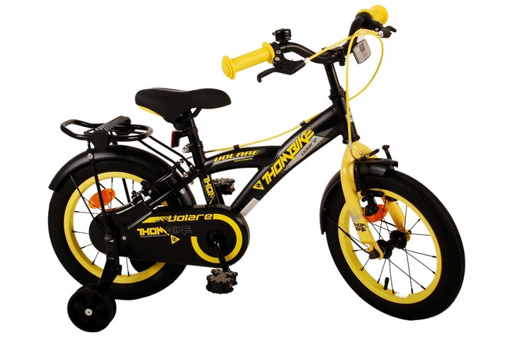 Volare Thombike Kinderfiets - Jongens - 14 inch - Zwart Geel - Twee Handremmen 3